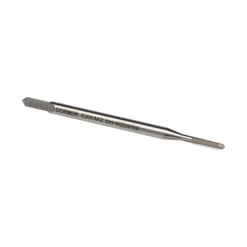 Dormer Threading Tap, Metric Standard M2 Thread Size, High Speed Steel-E, Machine Tap, ISO 529, 2.8mm Shank Diameter E200M2