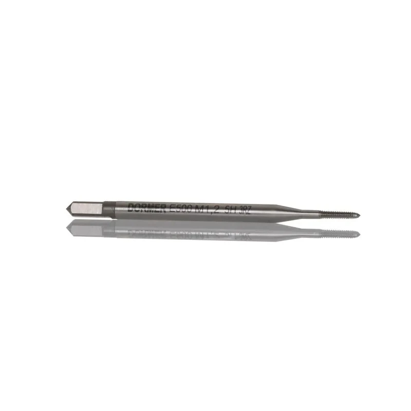 Dormer Machine Threading Tap M1.2 Thread Size Straight Flute Metric Standard ISO 529 Right Hand 38mm Overall E500M1.2NO3