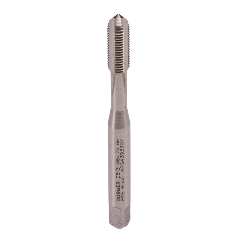 Dormer High-Speed Steel Machine Threading Tap M6 Thread, Metric Fine Standard, Right Hand, Straight Flute E513M6X.75NO3