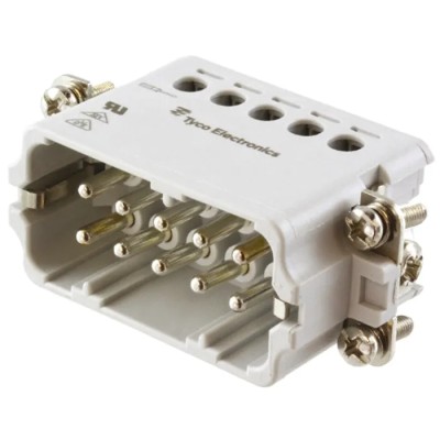 TE Connectivity Heavy Duty Power Connector Insert 16A Panel Mount 10 Contacts HA Series Male 1-1103414-1