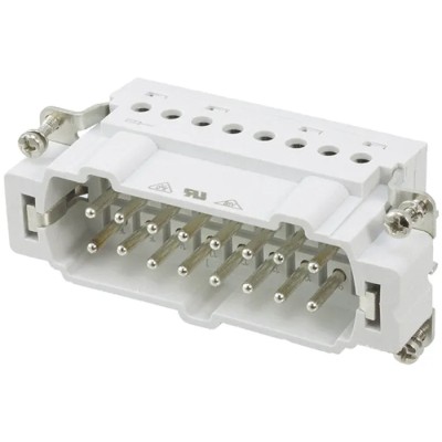 TE Connectivity Heavy Duty Power Connector Insert 16A 400V HE Series Male 16 Contacts 1-1103638-1