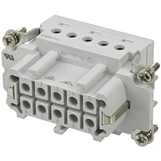 TE Connectivity Heavy Duty Power Connector Insert 16A 400V HE Series Female 10 Contacts 1-1103637-1