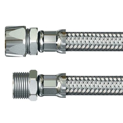 Watts Hose Assembly Male 10 mm x Male 12 mm Stainless Steel Reinforced 10 bar 300 mm Length 315298 101030 5