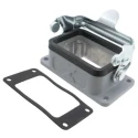 TE Connectivity HE Range Heavy Duty Power Connector Housing Panel Base 2 Lever Surface Mount Aluminium IP65 1-1102244-2