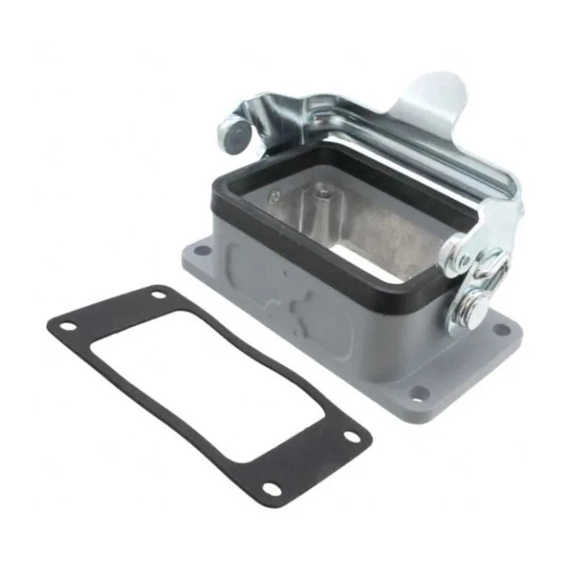 TE Connectivity HE Range Heavy Duty Power Connector Housing Panel Base 2 Lever Surface Mount Aluminium IP65 1-1102244-2