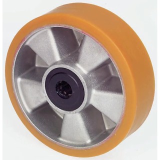 LAG Orange Grey Polyurethane Trolley Wheel 200mm Diameter 50mm Width 8330