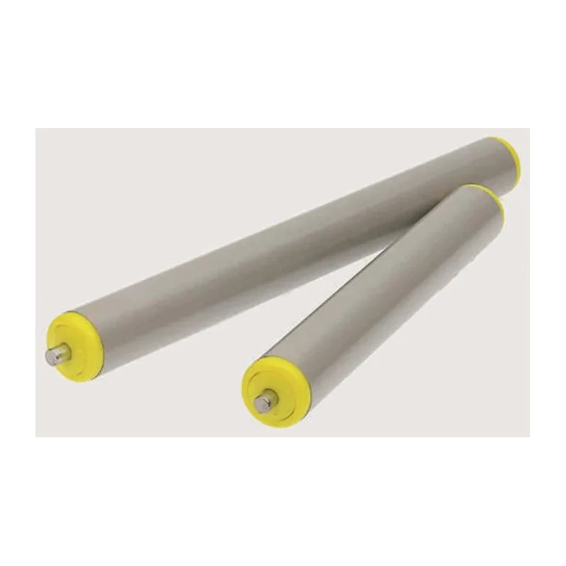 Interroll Plastic Round Conveyor Roller Spring Loaded 50 mm Diameter x 700 mm Length, 8 mm Steel Spindle 11EJSAAFAB - 700