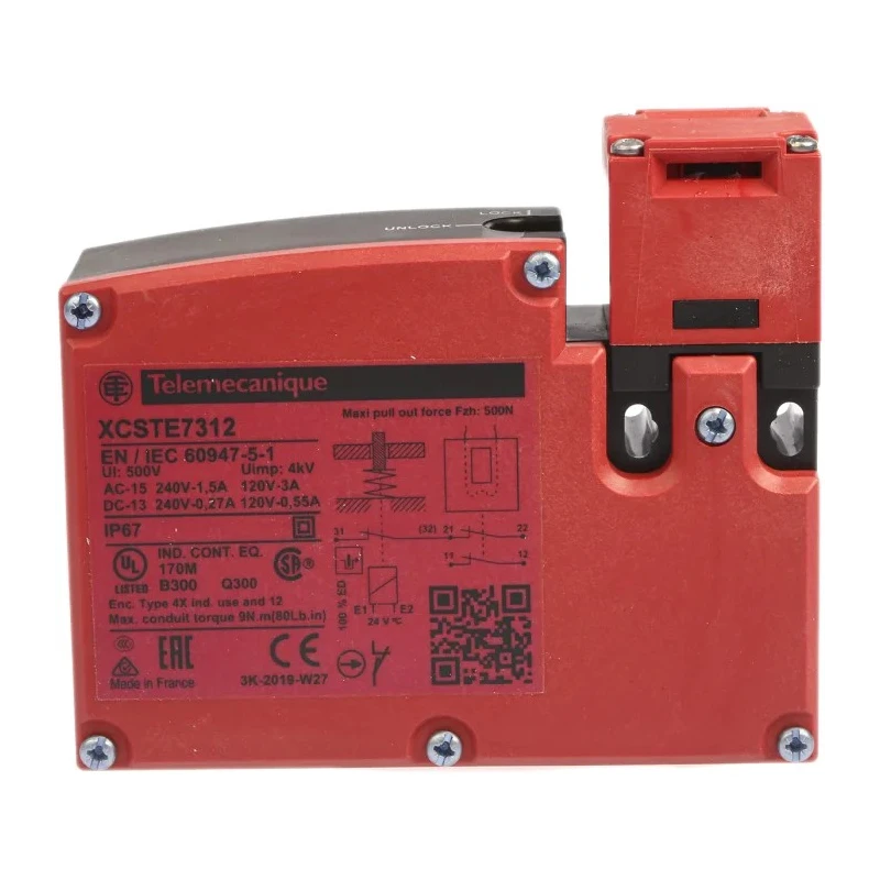 Telemecanique Sensors XCS-TE Series Solenoid Interlock Switch Power to Unlock 24V AC/DC 10VA XCSTE7312