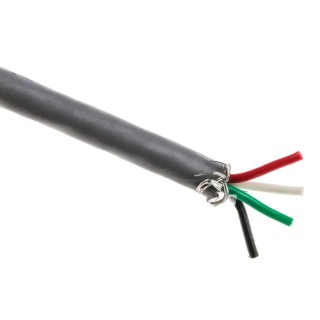 RS PRO Alpha Essentials Communication & Control Control Cable 4 Cores 0.09mm² 28 AWG Screened 100m Slate Jacket 3304 SL033