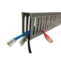 RS PRO Grey Open Slot PVC Cable Trunking W33mm x D100 mm x L2 m Self-Extinguishing UL 94 V-0 W33mm