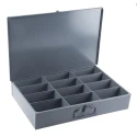 Durham 12 Cell Grey Steel Compartment Box 76 mm x 457 mm x 304 mm 303-4680