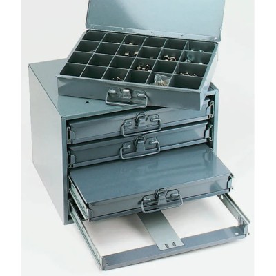 Durham 24 Cell Grey Steel Compartment Box 76 mm x 457 mm x 304 mm 303-4703