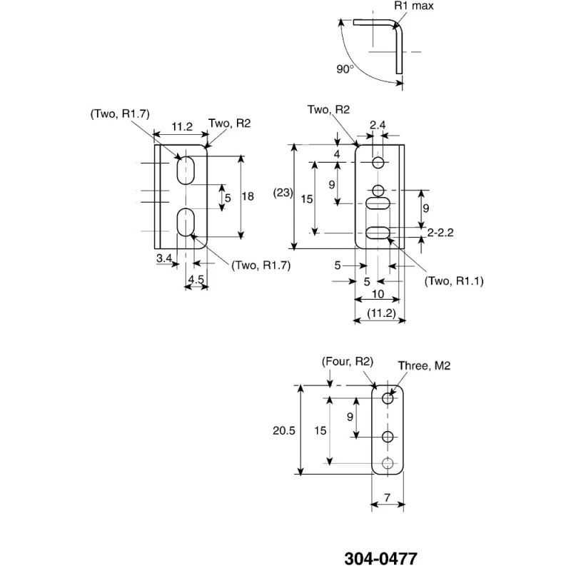 Omron E3T Series Mounting Bracket 2.4 mm Diameter for Use with E3T-S Series E39-L117
