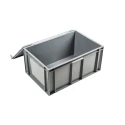 Schoeller Allibert 54L Grey Plastic Storage Box with Hinged Lid, Stackable, Euro Box, Dimensions 291mm x 400mm x R21C54.50