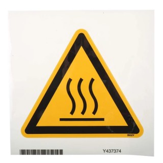 Brady Hazard Warning Sign Label Hot Surface Self-Adhesive Polyethylene Terephthalate 200mm x PIC 315-TRI 200-B7541 (BRANDED)