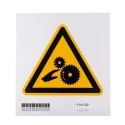Brady Hazard Warning Sign Self-Adhesive Polyethylene Terephthalate Rotating Parts Hazard Black Yellow PIC 334-TRI 200-B7541
