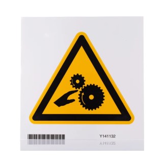Brady Hazard Warning Sign Self-Adhesive Polyethylene Terephthalate Rotating Parts Hazard Black Yellow PIC 334-TRI 200-B7541
