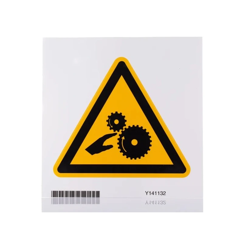 Brady Hazard Warning Sign Self-Adhesive Polyethylene Terephthalate Rotating Parts Hazard Black Yellow PIC 334-TRI 200-B7541