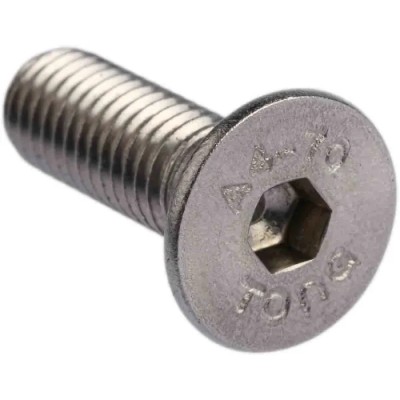 RS PRO Plain Stainless Steel Hex Socket Countersunk Screw, Hex Socket, M8 x 25mm 304-4839