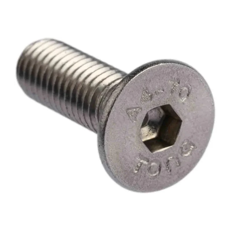 RS PRO Plain Stainless Steel Hex Socket Countersunk Screw, Hex Socket, M8 x 25mm 304-4839