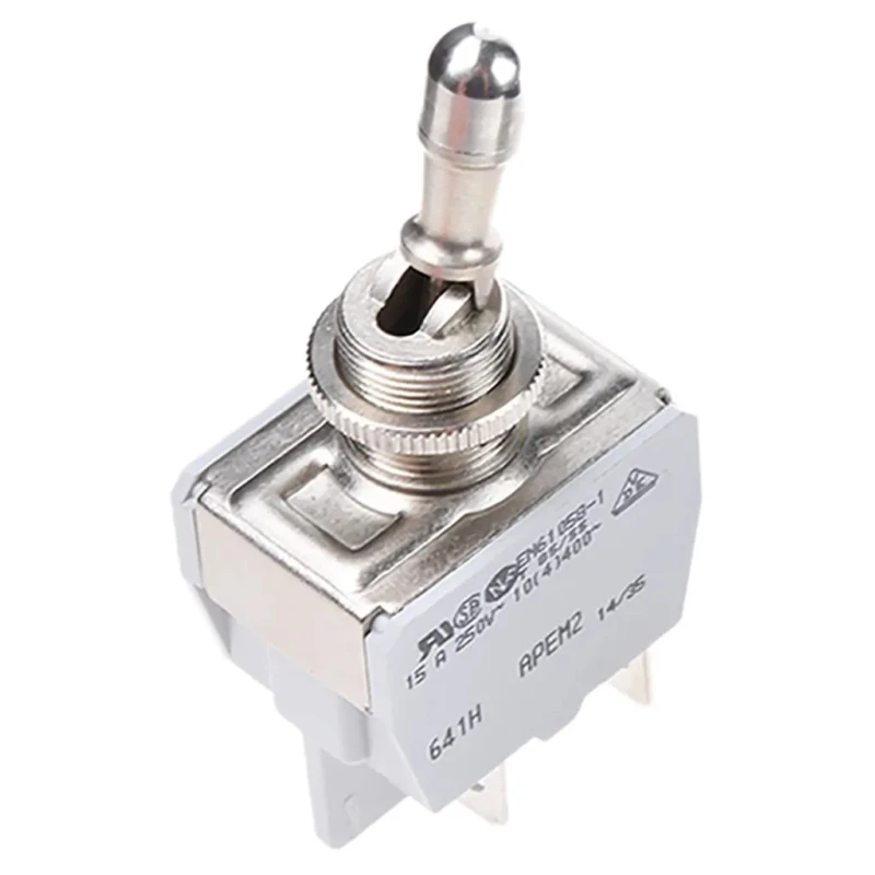 APEM Toggle Switch Panel Mount On-Off DPST Tab Terminal 24 V dc 250 V ac 641H/2-1V