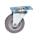 Guitel Hervieu Swivel Castor 15 kg Load Capacity 42 mm Rubber Wheel Pressed Steel Frame Bright Zinc Plated 55031100