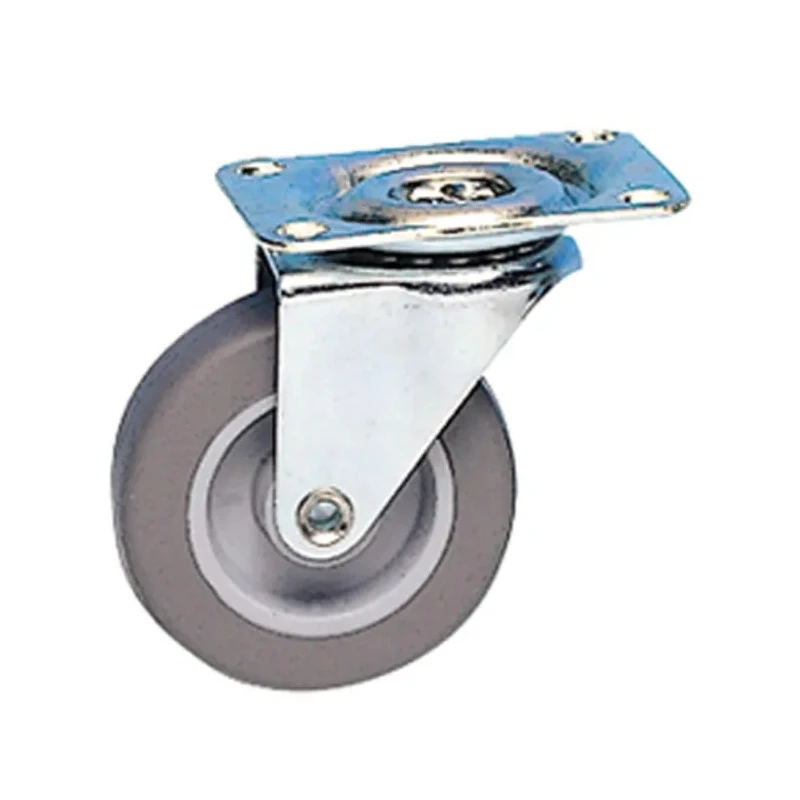 Guitel Hervieu Swivel Castor 15 kg Load Capacity 42 mm Rubber Wheel Pressed Steel Frame Bright Zinc Plated 55031100