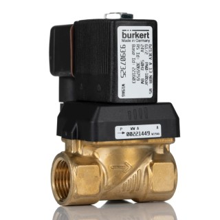 Burkert Brass Body 2 Port NC Solenoid Valve 24V AC 10 bar Maximum Operating Pressure 221603