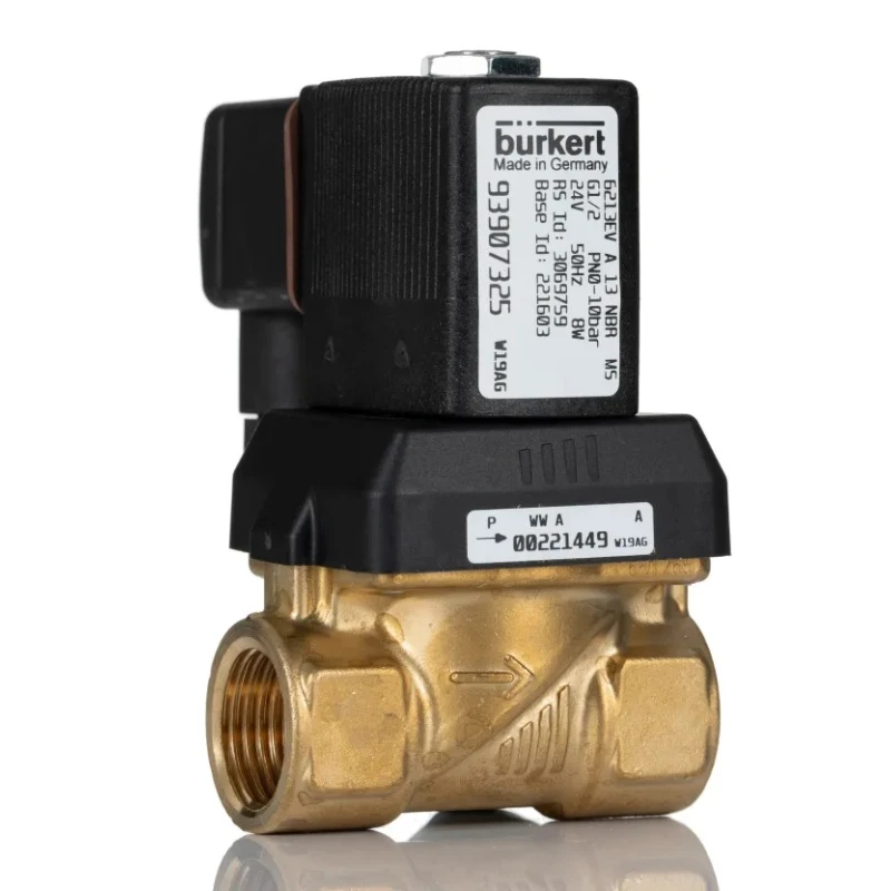 Burkert Brass Body 2 Port NC Solenoid Valve 24V AC 10 bar Maximum Operating Pressure 221603