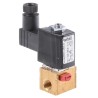 Burkert 3 Port NC Solenoid Valve, Brass Body, 24V DC, 3.18 mm Inlet/Outlet, Series 6012 134163