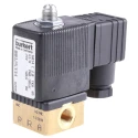 Burkert 3 Port NC Brass Body Solenoid Valve 24V AC, 2 mm Orifice Diameter 125334