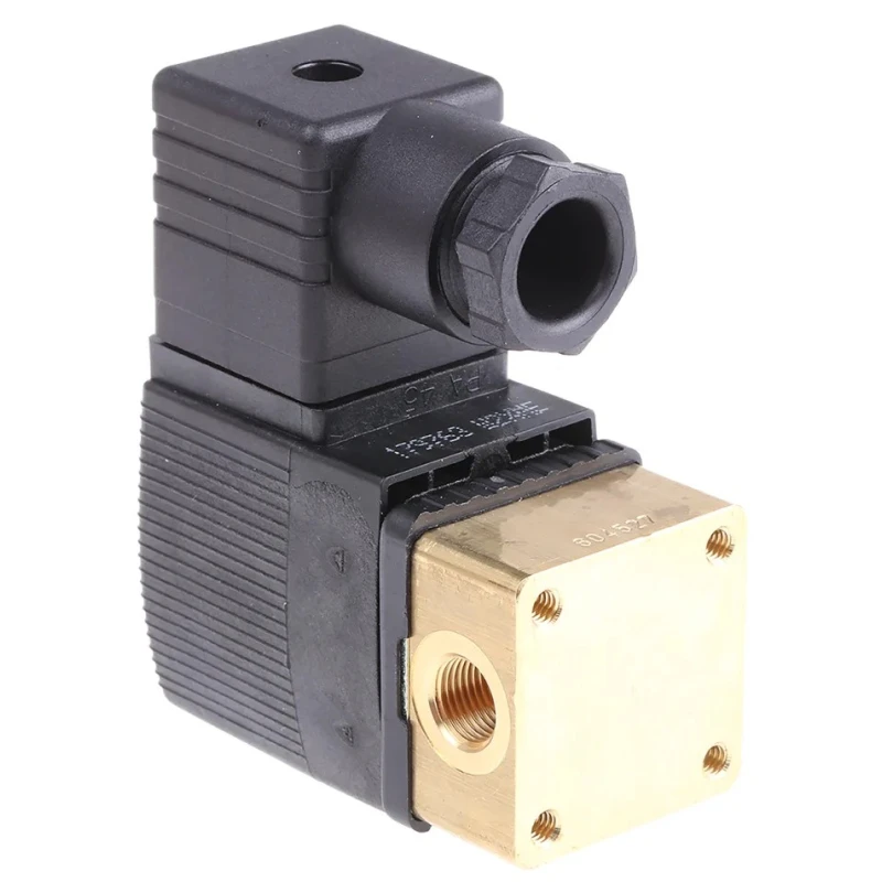 Burkert 3 Port NC Brass Body Solenoid Valve 24V AC, 2 mm Orifice Diameter 125334