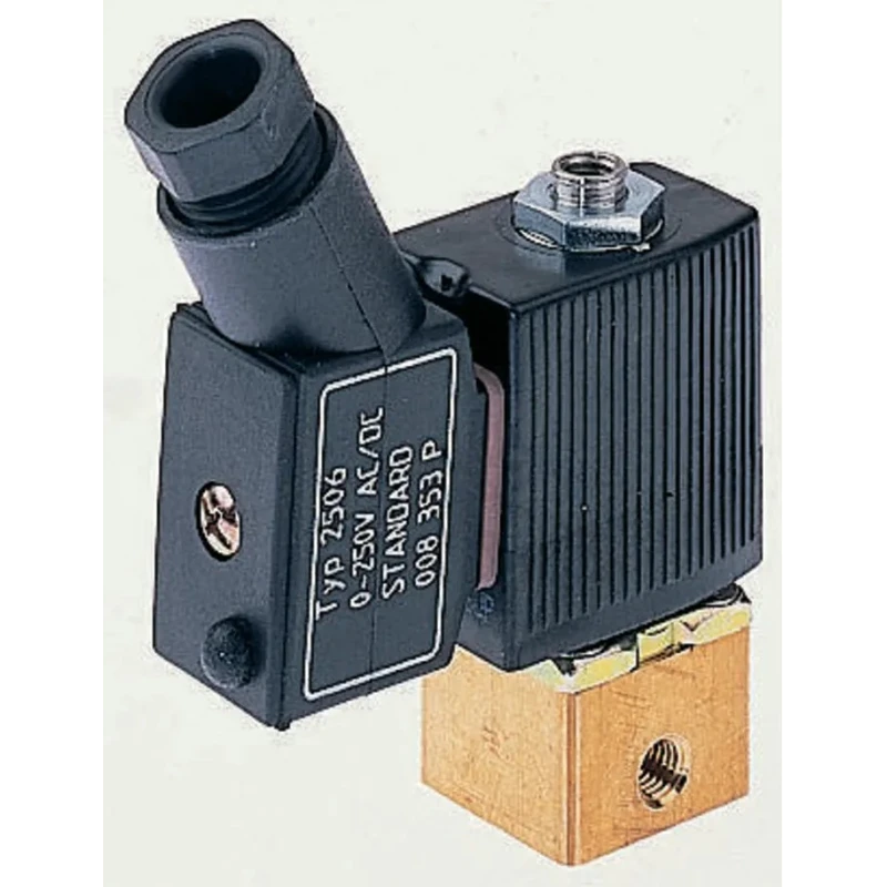 Burkert Solenoid Valve 3 Port NC Brass Body 24V dc 1.2mm Orifice Diameter Series 6012 134151