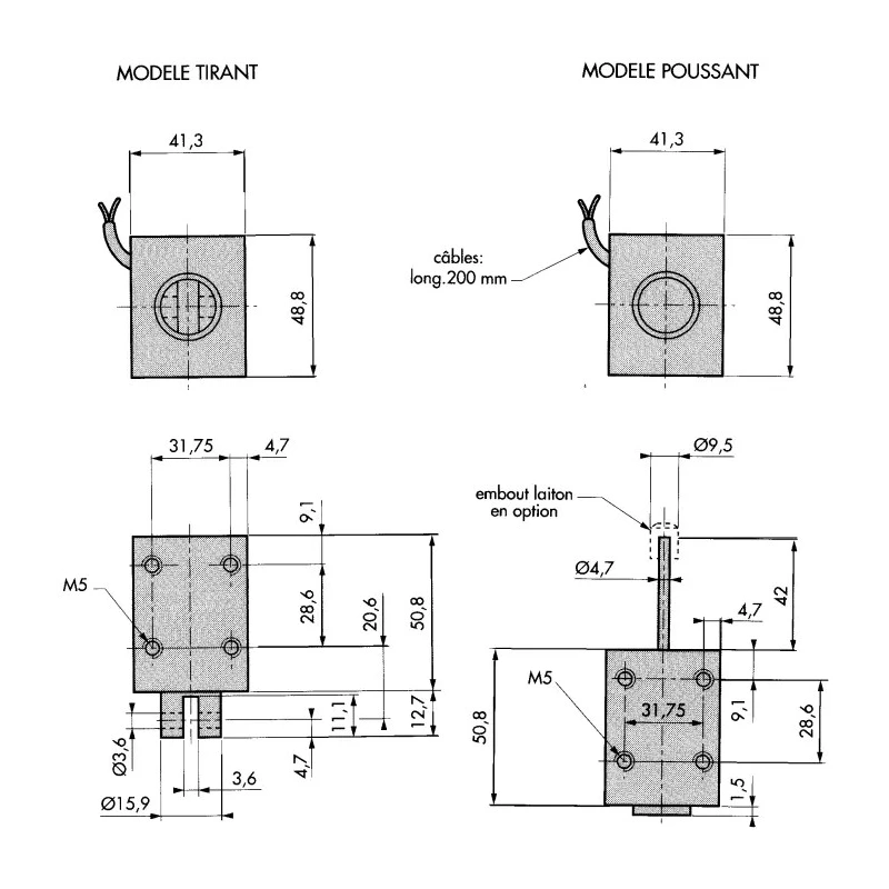 Mecalectro Linear Solenoid Push Type 12V DC 15W 15mm Stroke 15N Magnetic Force 50.8mm Length 49mm 8.M15 02 62 12 VCC 100%