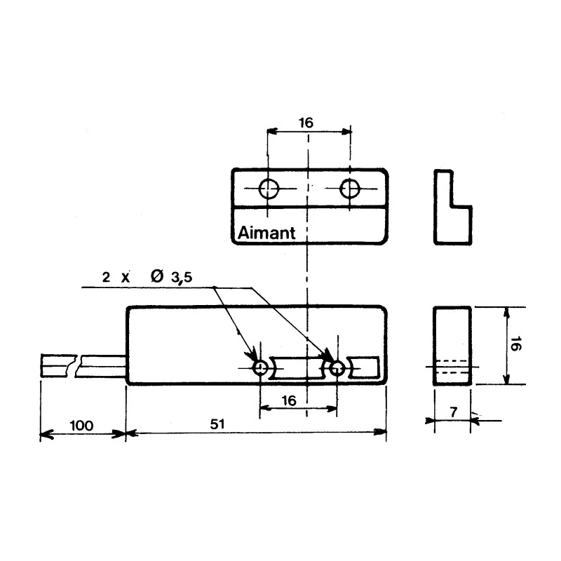 Celduc Magnetic Proximity Sensor Rectangular Body Style 440V AC, 3A Switching Current, IP67 Rated 