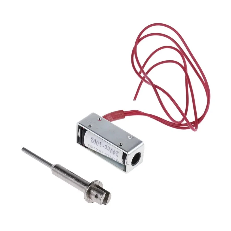 Mecalectro 24V Linear Solenoid Push Pull 30mm Length 12.7mm Width 10mm Depth 8.M10 02 62 24 VCC 100%