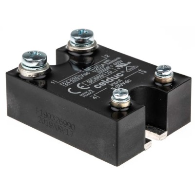 Celduc SC8 Series Solid State Relay, 125 A Load Current, 400 Vrms Load Voltage, DIN Rail Mount, 30V Control SC869110
