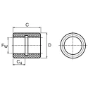 Ewellix Makers in Motion LPBR 20 Plain Bearing Closed End Type 30mm Length 7350N Static Load Rating LPBR 20