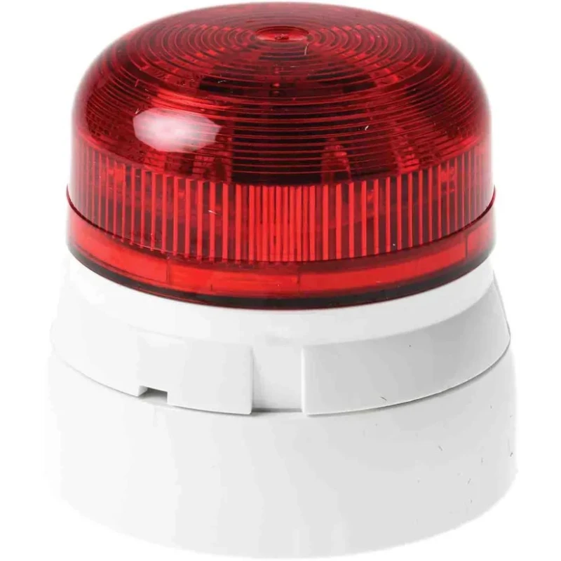 Klaxon Flashguard QBS Series Red Beacon 24V DC Flashing and Steady Surface Mount Polycarbonate Housing LED Bulb QBS-0060