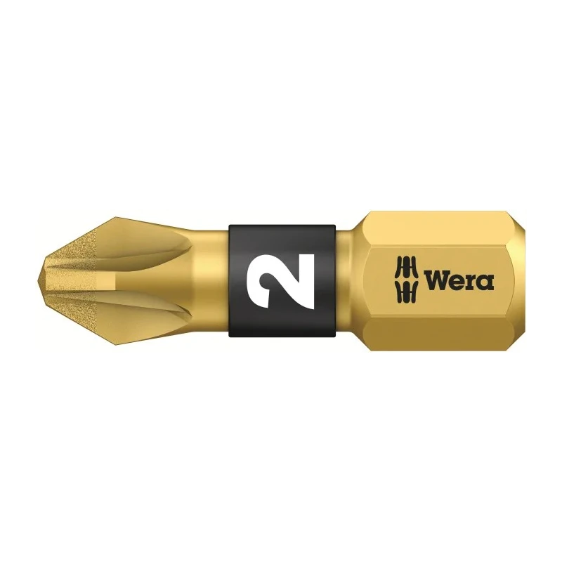 Wera Screwdriver Bit PZ2 6.35 mm Hex Drive, Diamond Tipped, 25 mm Length 05056702001