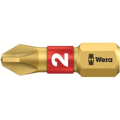 Wera Diamond Tipped Screwdriver Bit PH2, 25 mm Drive Size, 1 Piece 05056402001