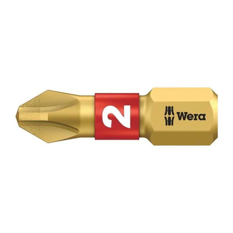 Wera Diamond Tipped Screwdriver Bit PH2, 25 mm Drive Size, 1 Piece 05056402001