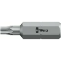 Wera Screwdriver Bit, 6.35 mm Tip, T10 Tip, Hex Drive, Stainless Steel, Chrome Plated, 1-Piece 05066500001