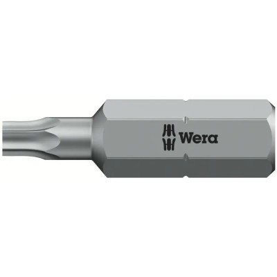 Wera Screwdriver Bit, 6.35 mm Hex Drive, T15 Size, 25 mm Overall Length 05066505001