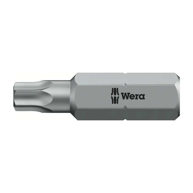 Wera Screwdriver Bit, Hex Drive, 6.35 mm Drive Size, T25 Tip, 25 mm Overall Length, 1-Piece 05066515001