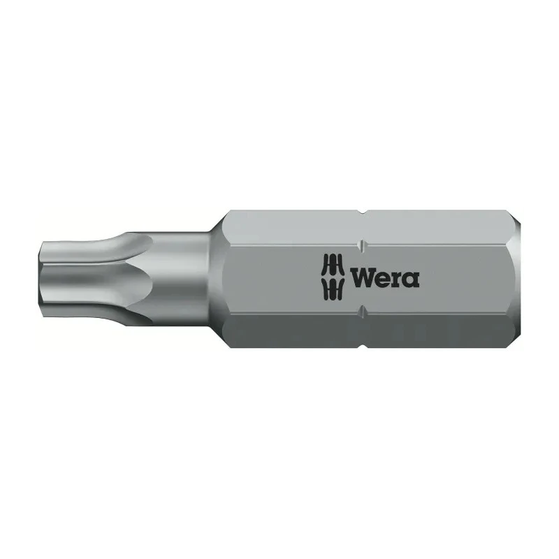 Wera Screwdriver Bit, 6.35 mm Hex Drive, T20 Size, 25 mm Overall Length, 1-Piece 05066510001