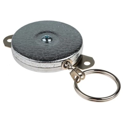RS PRO Retractable Key Chain Stainless Steel Chain 600 mm Length Steel Body Model 310-2092