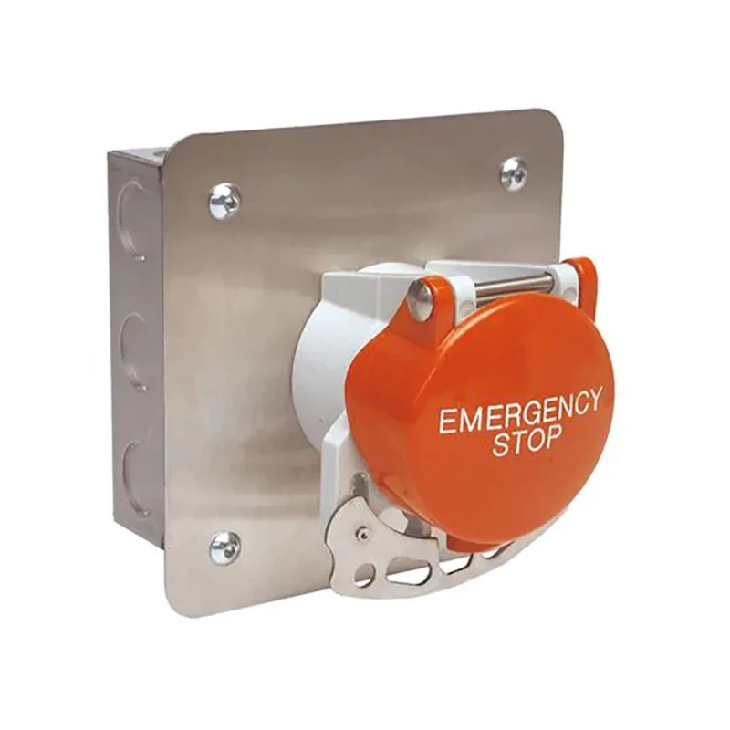 Craig & Derricott Stay Put Control Station Switch, SPDT, Stainless Steel, 9 Cutouts, Red Emergency Stop, IP65 EMSH/P/F1/F/CO