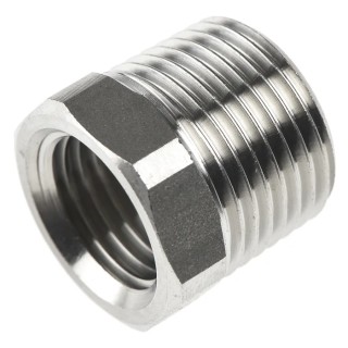 Legris Pneumatic Stainless Steel Pipe Fitting Straight Hexagon Reducer Male 3/8 in x Female G 1/4 in 1863 17 13