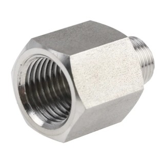 Legris Pneumatic Stainless Steel 316L Straight Hexagon Pipe Fitting Male 1/8 in x Female G 1/4 in 150 bar 1861 10 13